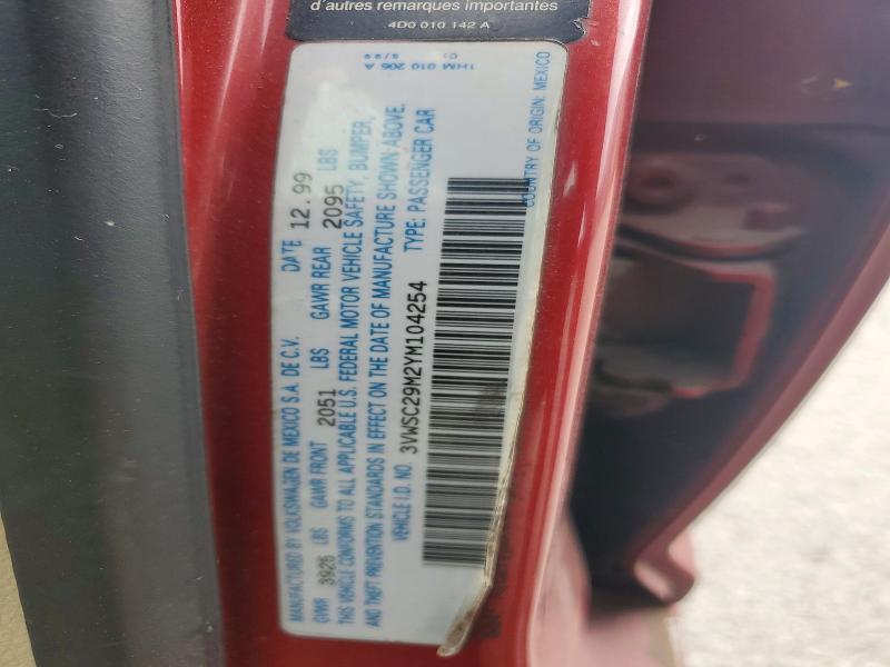 Продажа на аукционе авто 2000 Volkswagen Jetta, vin: 3VWSC29M2YM104254, номер лота: 60437036