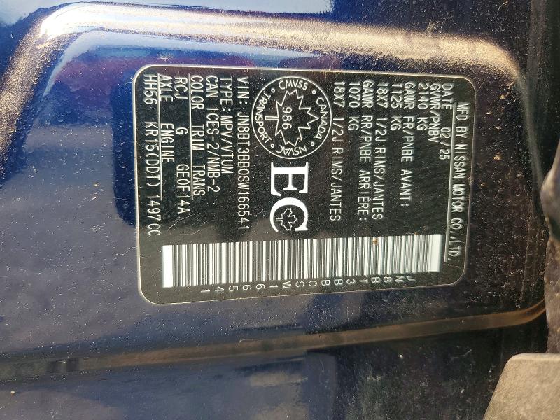 60477726 :رقم المزاد ، JN8BT3BB0SW166541 vin ، 2025 Nissan Rogue مزاد بيع