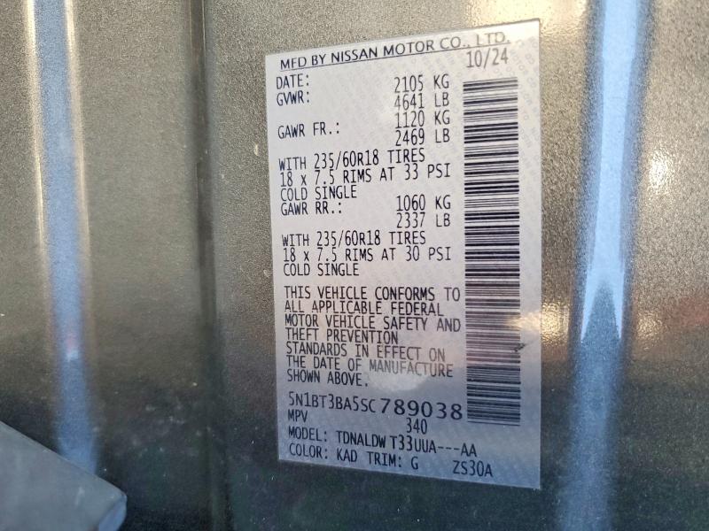 Продаж на аукціоні авто 2025 Nissan Rogue, vin: 5N1BT3BA5SC789038, номер лоту: 61001516