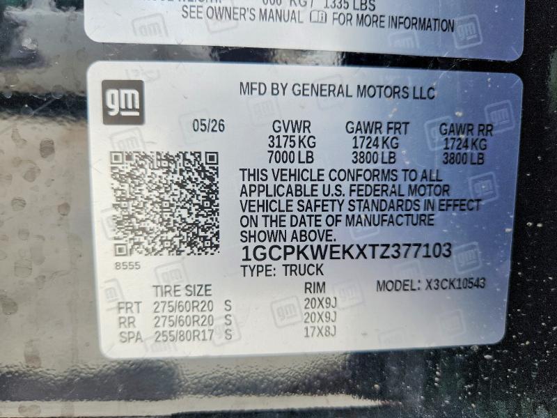 2026 Chevrolet Silverado მანქანა იყიდება აუქციონზე, vin: 1GCPKWEKXTZ377103, აუქციონის ნომერი: 61416546