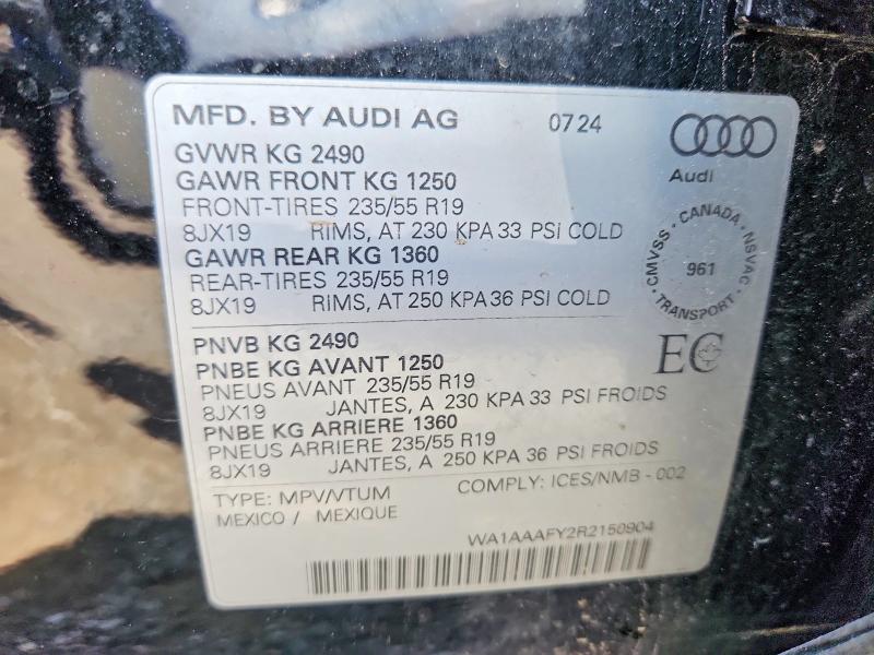 Продажа на аукционе авто 2024 Audi Q5, vin: WA1AAAFY2R2150904, номер лота: 59665516