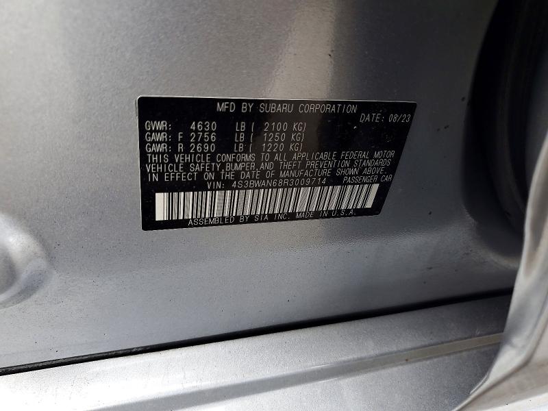Aukcja sprzedaży 2024 Subaru Legacy, vin: 4S3BWAN68R3009714, numer aukcji: 61887056