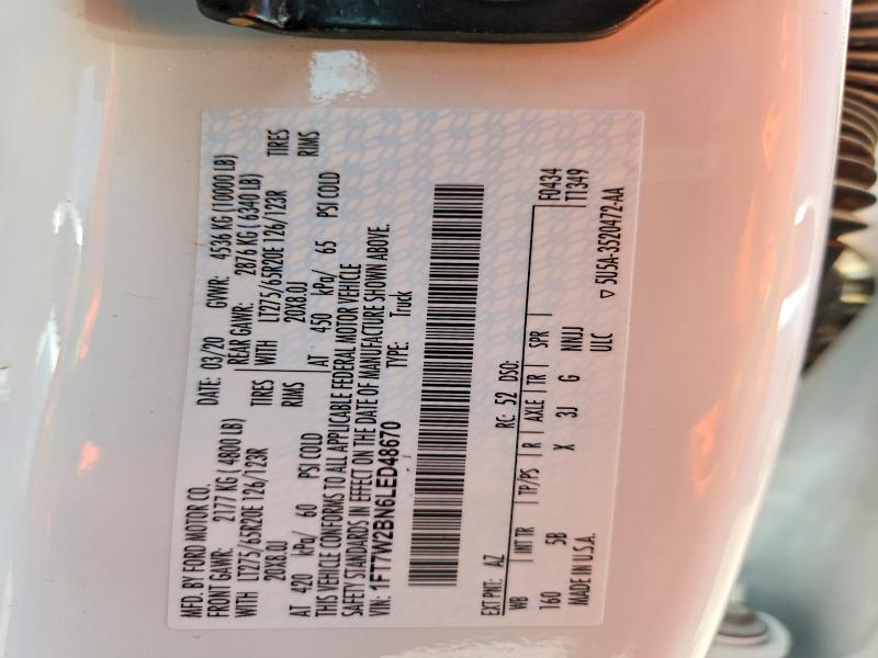 Aukcja sprzedaży 2020 Ford F250, vin: 1FT7W2BN6LED48670, numer aukcji: 62479476