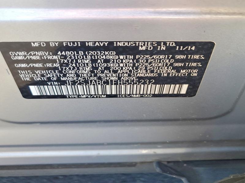 Продажа на аукционе авто 2015 Subaru Forester, vin: JF2SJABC1FH555232, номер лота: 63190566
