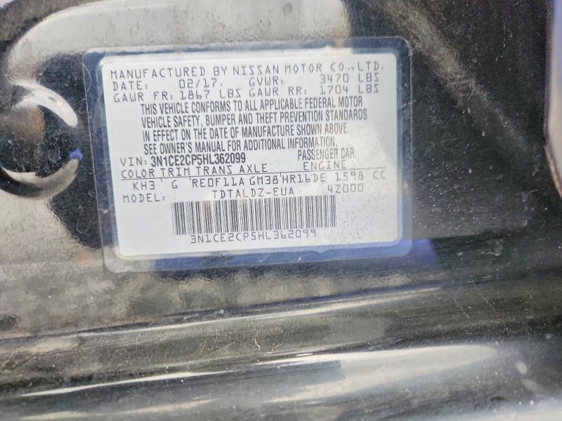 Продаж на аукціоні авто 2017 Nissan Versa Note, vin: 3N1CE2CP5HL362099, номер лоту: 62617466