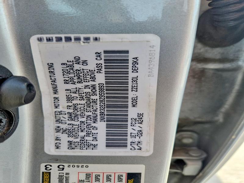 62538536 :رقم المزاد ، 1NXBR32E28Z959893 vin ، 2008 Toyota Corolla مزاد بيع