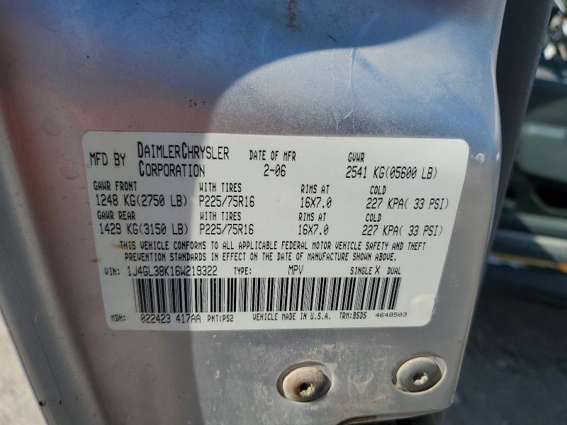 2006 Jeep Liberty მანქანა იყიდება აუქციონზე, vin: 1J4GL38K16W219322, აუქციონის ნომერი: 59734346
