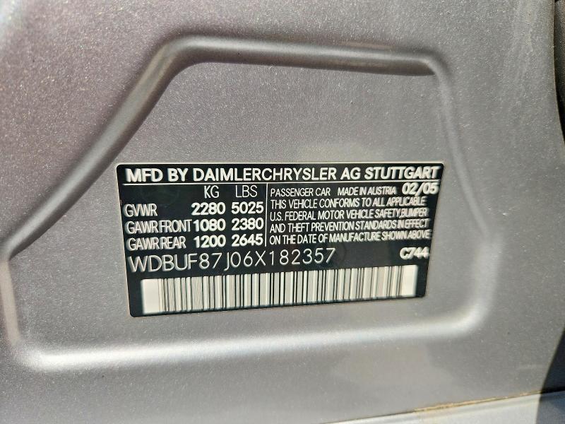 Aukcja sprzedaży 2006 Mercedes-benz E, vin: WDBUF87J06X182357, numer aukcji: 58901246