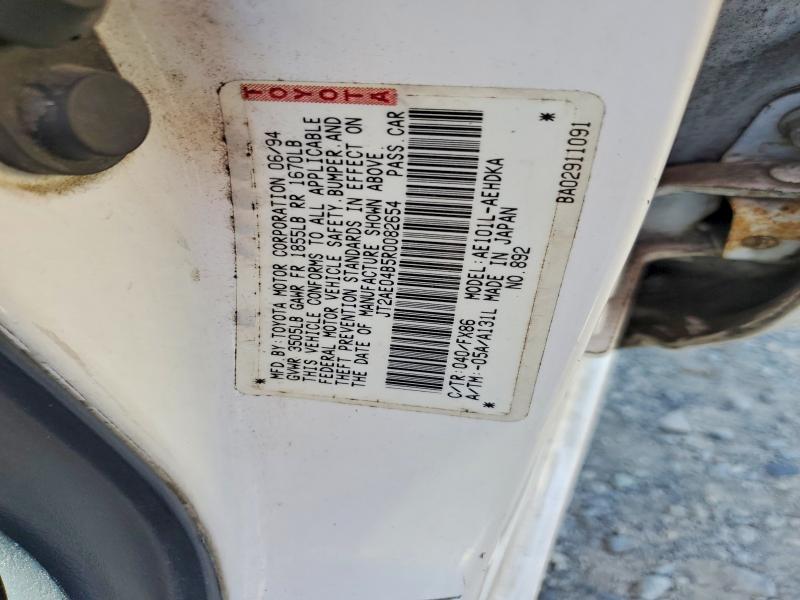 Продажа на аукционе авто 1994 Toyota Corolla, vin: JT2AE04B5R0082654, номер лота: 60090136