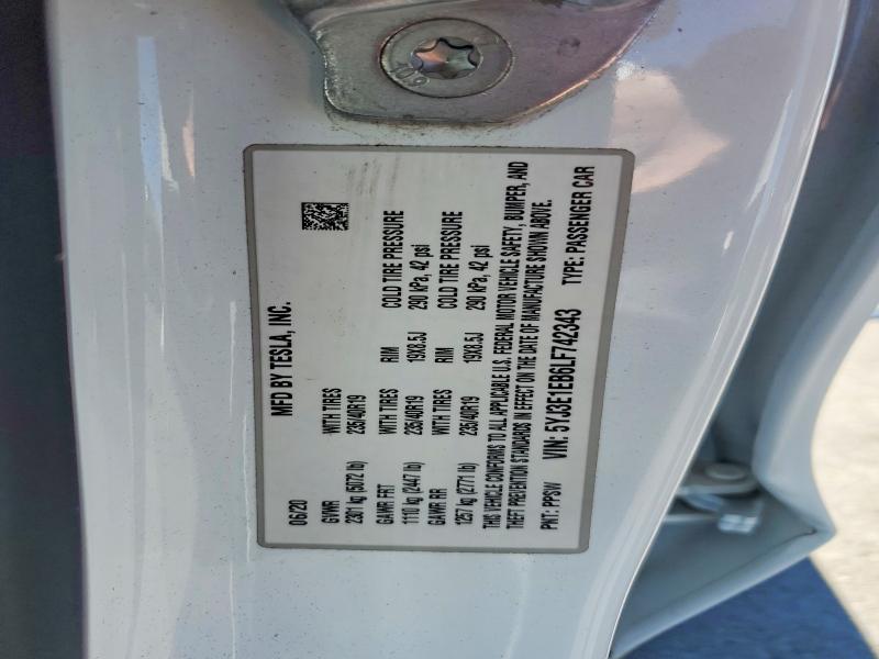 Aukcja sprzedaży 2020 Tesla Model 3, vin: 5YJ3E1EB6LF742343, numer aukcji: 59836056