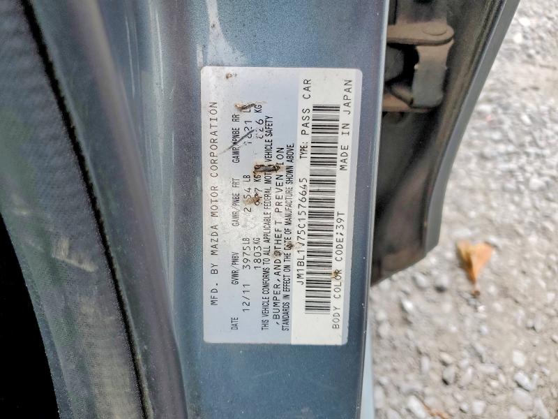 2012 Mazda 3 მანქანა იყიდება აუქციონზე, vin: JM1BL1V75C1576645, აუქციონის ნომერი: 61021886