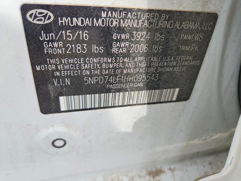 Продажа на аукционе авто 2017 Hyundai Elantra, vin: 5NPD74LF1HH095543, номер лота: 59322476