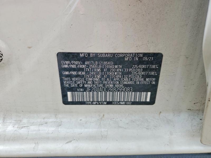 2024 Subaru Crosstrek მანქანა იყიდება აუქციონზე, vin: JF2GUADC2R8299083, აუქციონის ნომერი: 62289066