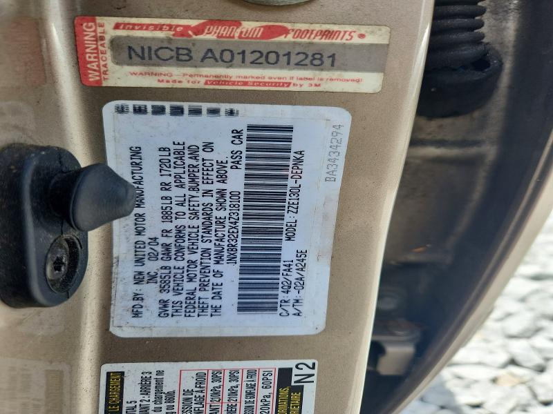 61752316 :رقم المزاد ، 1NXBR32EX4Z318100 vin ، 2004 Toyota Corolla مزاد بيع
