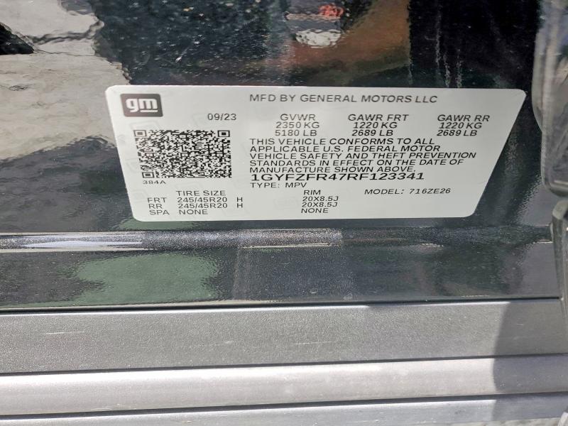 2024 Cadillac Xt4 მანქანა იყიდება აუქციონზე, vin: 1GYFZFR47RF123341, აუქციონის ნომერი: 60928176