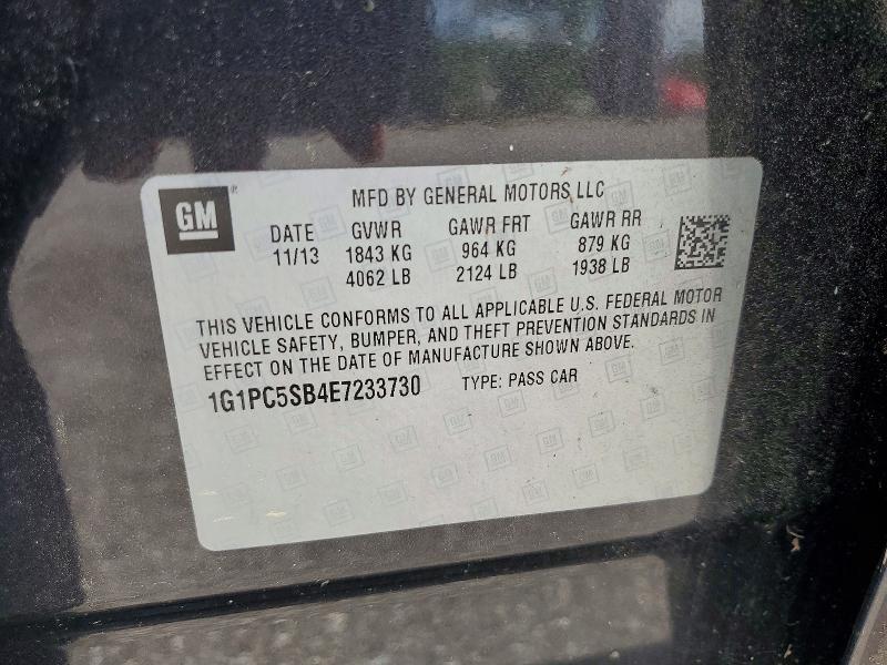 Продаж на аукціоні авто 2014 Chevrolet Cruze, vin: 1G1PC5SB4E7233730, номер лоту: 60572336
