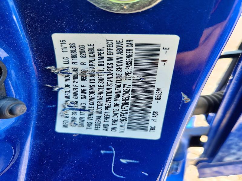 Aukcja sprzedaży 2017 Honda Civic, vin: 19XFC1F78HE004277, numer aukcji: 60459956