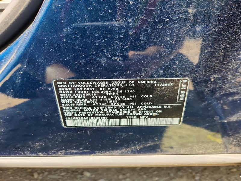 Продажа на аукционе авто 2018 Volkswagen Atlas, vin: 1V2GR2CA8JC545060, номер лота: 60035606