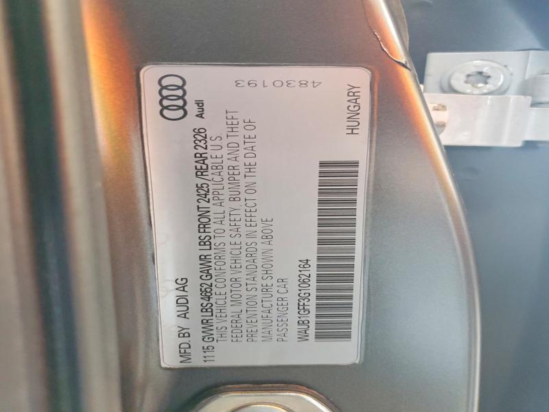 59618976 :رقم المزاد ، WAUB1GFF3G1062164 vin ، 2016 Audi S3 مزاد بيع