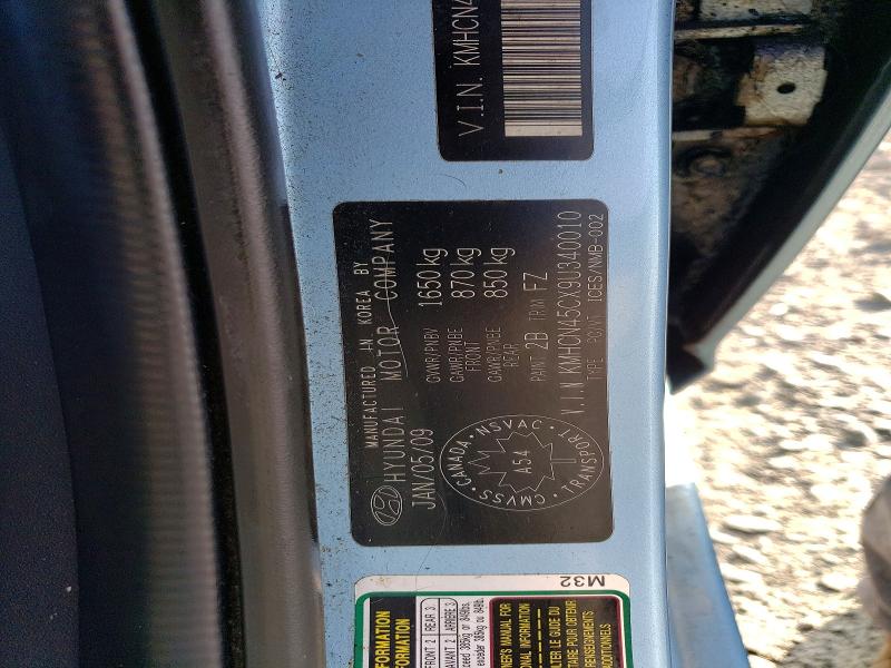 62736956 :رقم المزاد ، KMHCN45CX9U340010 vin ، 2009 Hyundai Accent مزاد بيع