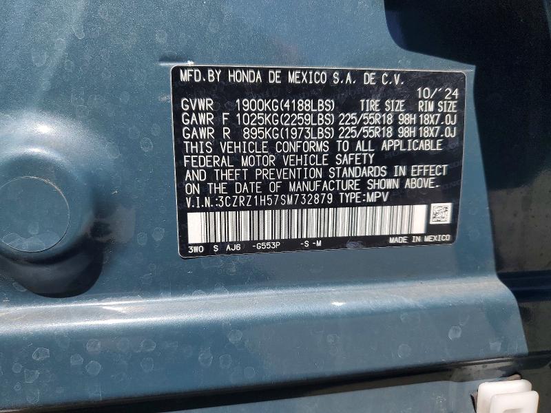 60602236 :رقم المزاد ، 3CZRZ1H57SM732879 vin ، 2025 Honda Hr-v مزاد بيع