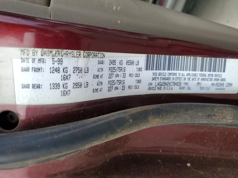 Продаж на аукціоні авто 1999 Jeep Grand Cherokee, vin: 1J4GW58N2XC784839, номер лоту: 62519256
