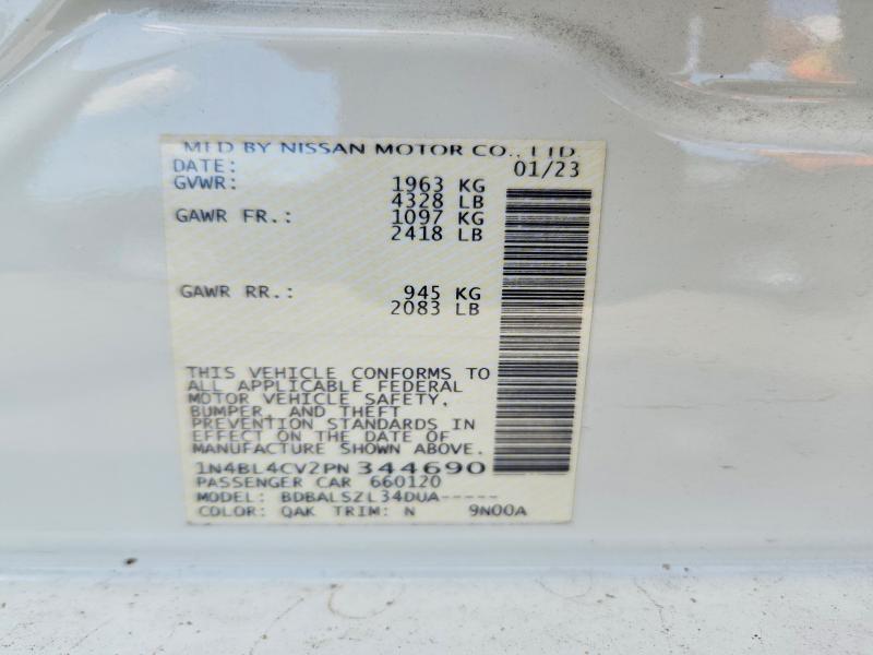 60972966 :رقم المزاد ، 1N4BL4CV2PN344690 vin ، 2023 Nissan Altima مزاد بيع