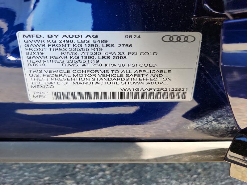Продажа на аукционе авто 2024 Audi Q5, vin: WA1GAAFY2R2122921, номер лота: 59372926