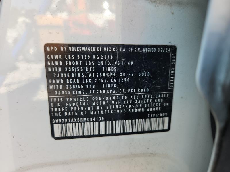 62127136 :رقم المزاد ، 3VV3B7AX5RM094139 vin ، 2024 Volkswagen Tiguan مزاد بيع