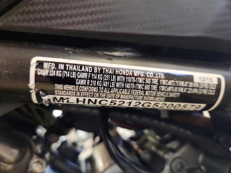 Продаж на аукціоні авто 2016 Honda Cb300, vin: MLHNC5212G5200579, номер лоту: 59688216