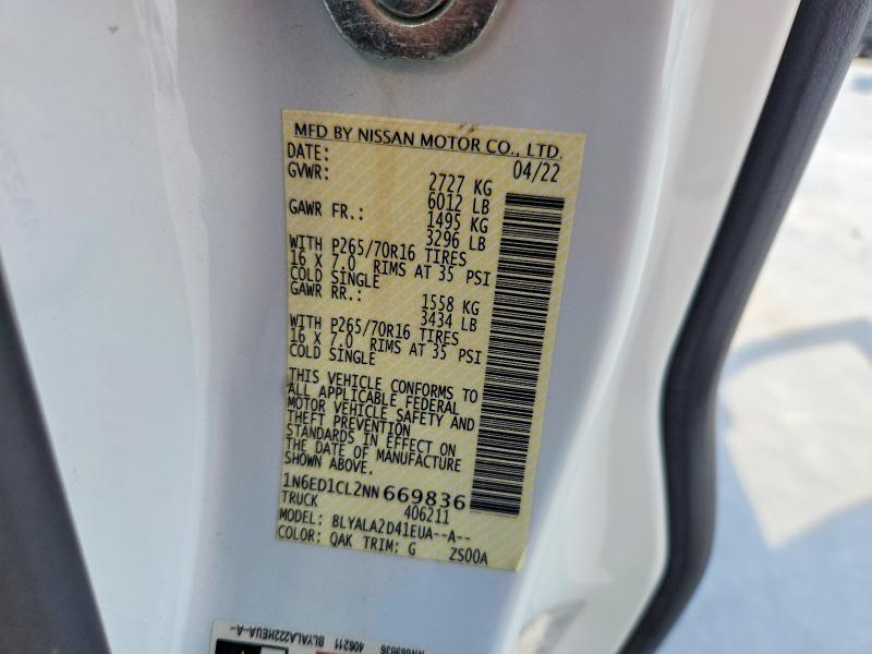 Продажа на аукционе авто 2022 Nissan Frontier, vin: 1N6ED1CL2NN669836, номер лота: 59814446