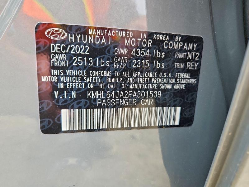 2023 Hyundai Sonata მანქანა იყიდება აუქციონზე, vin: KMHL64JA2PA301539, აუქციონის ნომერი: 61557286