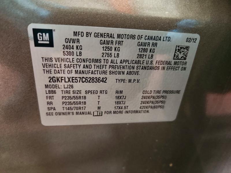 61436536 :رقم المزاد ، 2GKFLXE57C6283642 vin ، 2012 Gmc Terrain مزاد بيع