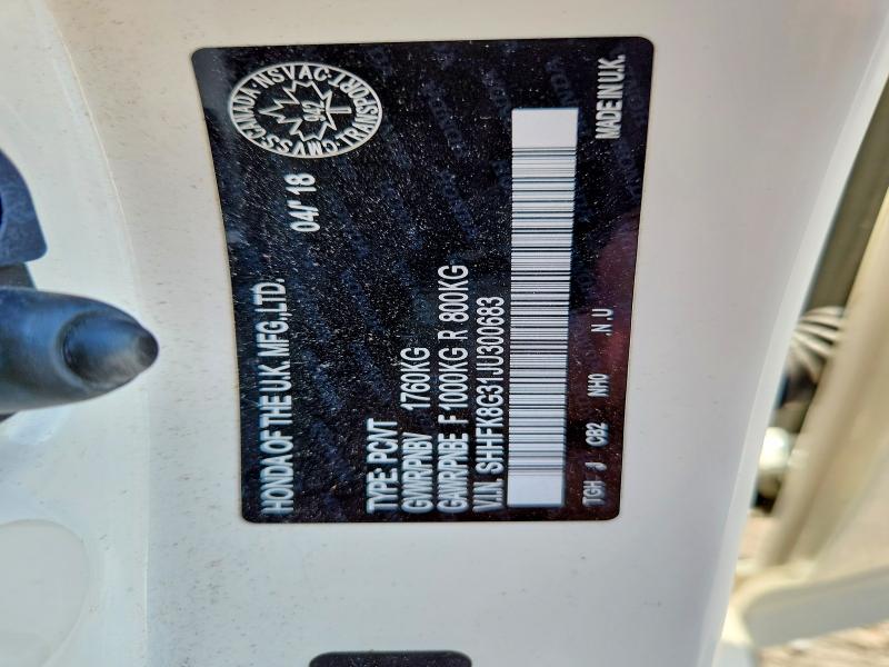 Aukcja sprzedaży 2018 Honda Civic, vin: SHHFK8G31JU300683, numer aukcji: 59639626