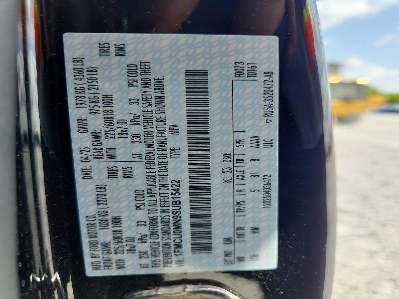 2025 Ford Escape მანქანა იყიდება აუქციონზე, vin: 1FMCU0MN9SUB15422, აუქციონის ნომერი: 61601316