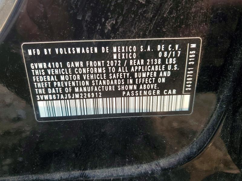 Продаж на аукціоні авто 2018 Volkswagen Jetta, vin: 3VWB67AJ5JM226912, номер лоту: 60761706