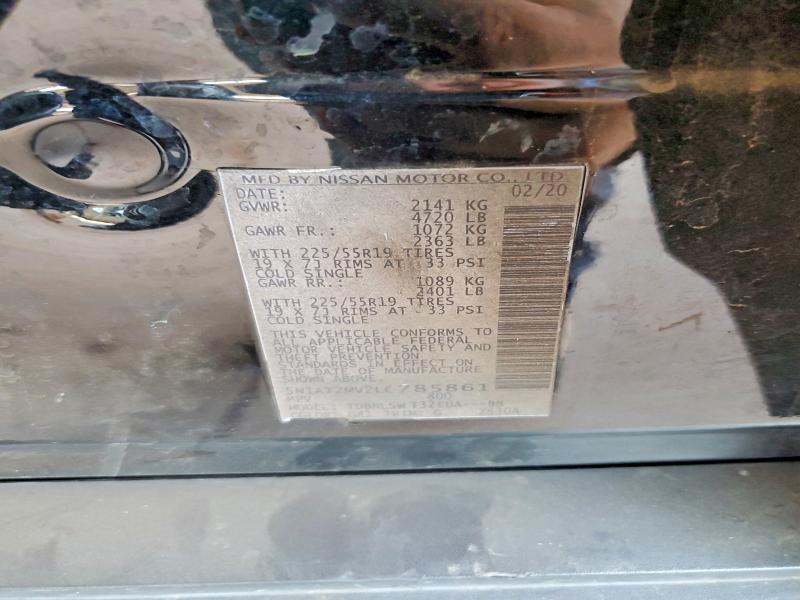 2020 Nissan Rogue მანქანა იყიდება აუქციონზე, vin: 5N1AT2MV2LC785861, აუქციონის ნომერი: 62606446