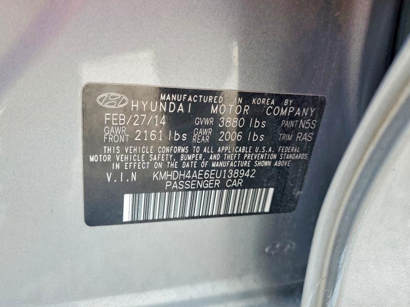 Aukcja sprzedaży 2014 Hyundai Elantra, vin: KMHDH4AE6EU138942, numer aukcji: 60244486