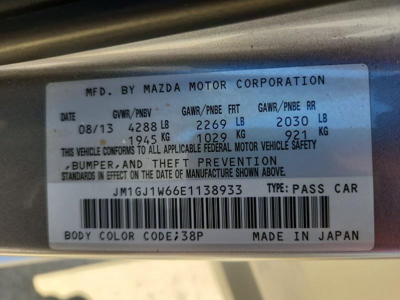 Продаж на аукціоні авто 2014 Mazda 6, vin: JM1GJ1W66E1138933, номер лоту: 61654606