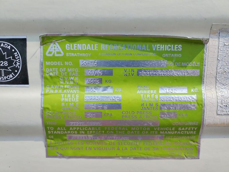 Продаж на аукціоні авто 1995 Glendale Unknown, vin: 2GRFW29T0SS950819, номер лоту: 62570066
