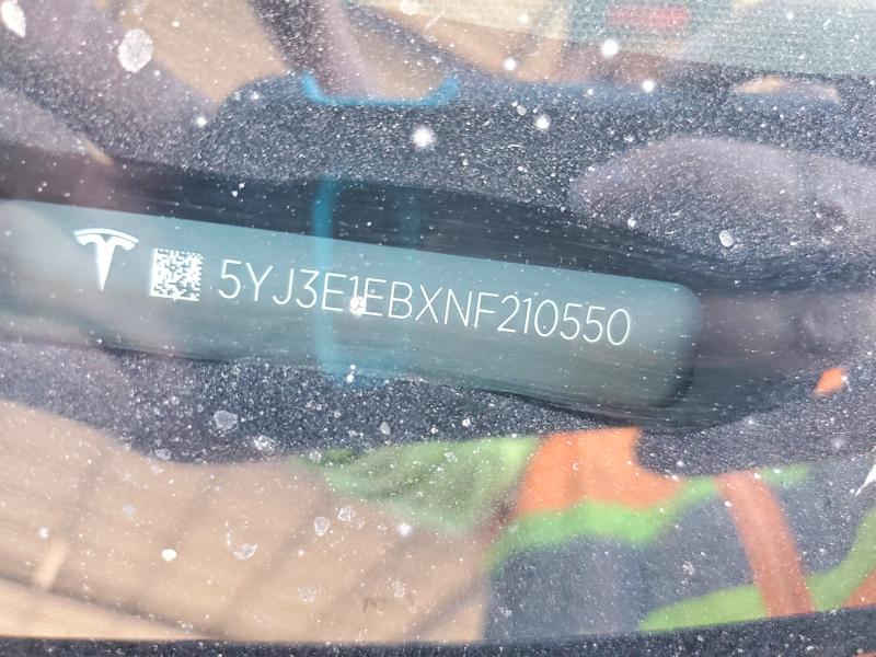 Продаж на аукціоні авто 2022 Tesla Model 3, vin: 5YJ3E1EBXNF210550, номер лоту: 58306596