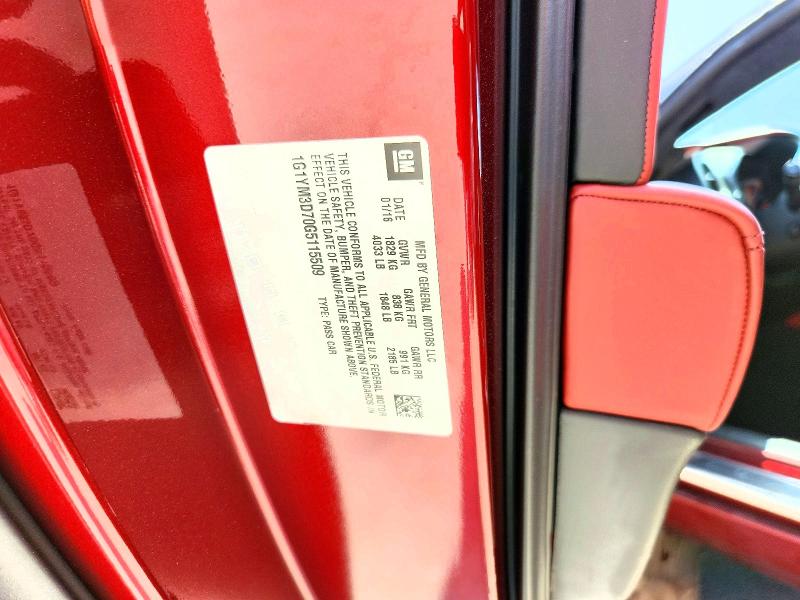 2016 Chevrolet Corvette მანქანა იყიდება აუქციონზე, vin: 1G1YM3D70G5115509, აუქციონის ნომერი: 61064406