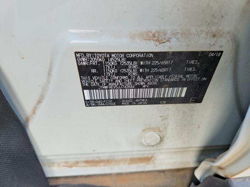 61715116 :رقم المزاد ، JTMWFREV5JJ742844 vin ، 2018 Toyota Rav4 مزاد بيع