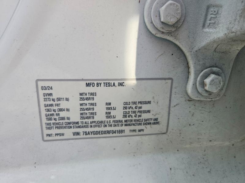 Aukcja sprzedaży 2024 Tesla Model Y, vin: 7SAYGDEDXRF041691, numer aukcji: 61444186