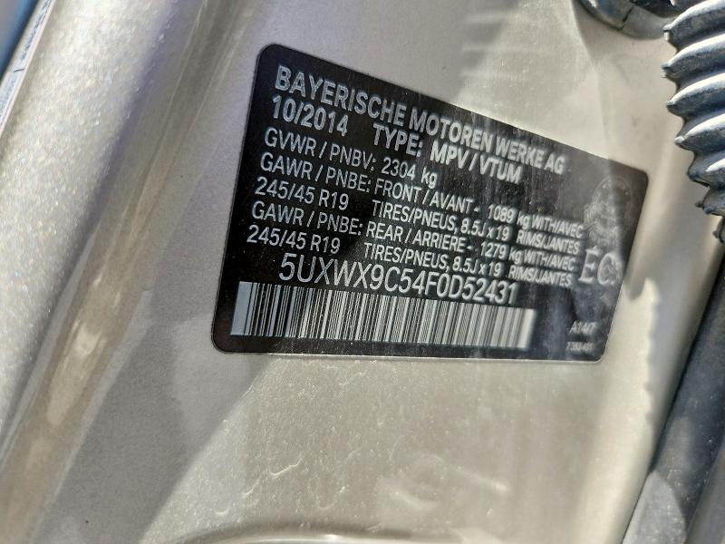 Продаж на аукціоні авто 2015 Bmw X3, vin: 5UXWX9C54F0D52431, номер лоту: 63127126