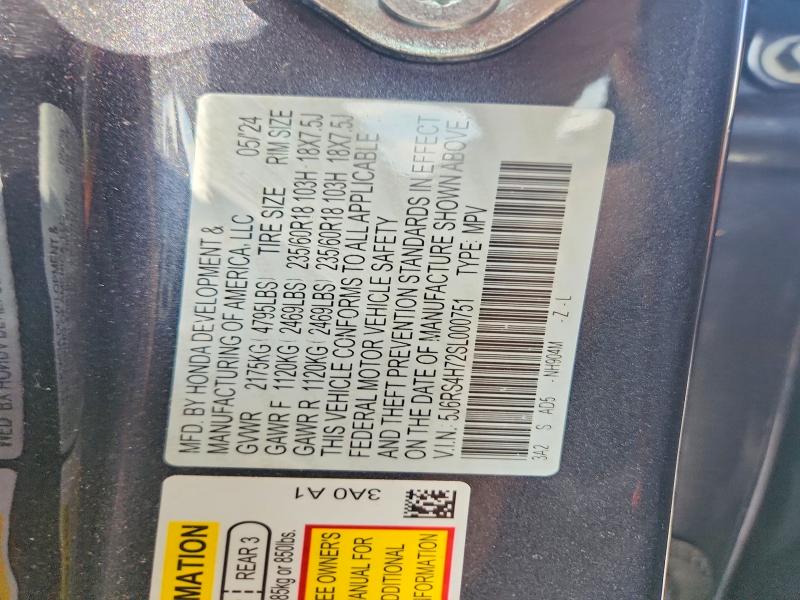 Aukcja sprzedaży 2025 Honda Cr-v, vin: 5J6RS4H72SL000751, numer aukcji: 61853666