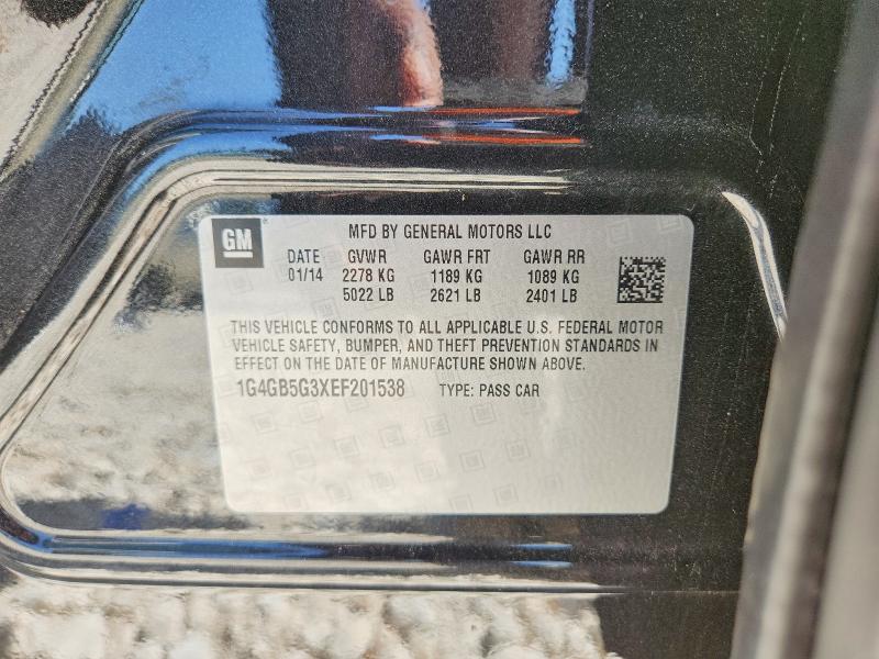 61598706 :رقم المزاد ، 1G4GB5G3XEF201538 vin ، 2014 Buick Lacrosse مزاد بيع