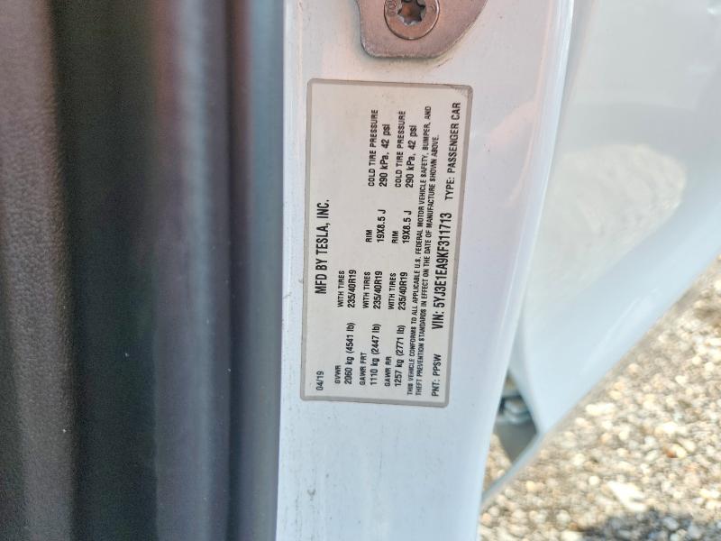 Aukcja sprzedaży 2019 Tesla Model 3, vin: 5YJ3E1EA9KF311713, numer aukcji: 61937186