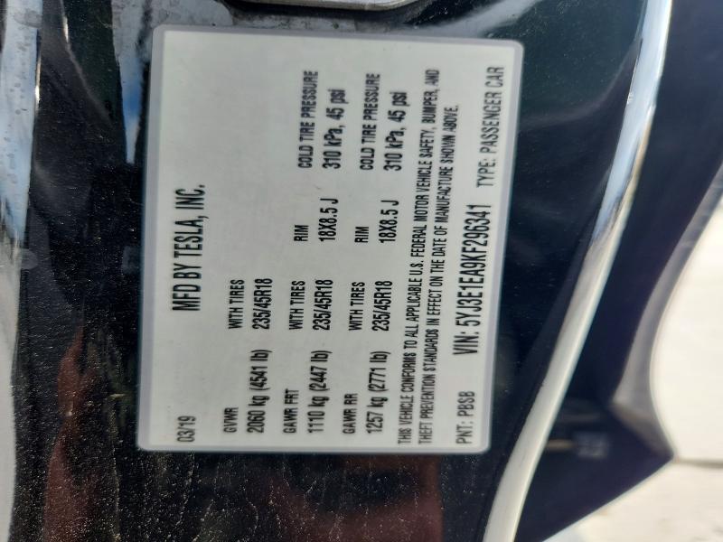 Aukcja sprzedaży 2019 Tesla Model 3, vin: 5YJ3E1EA9KF296341, numer aukcji: 59931796