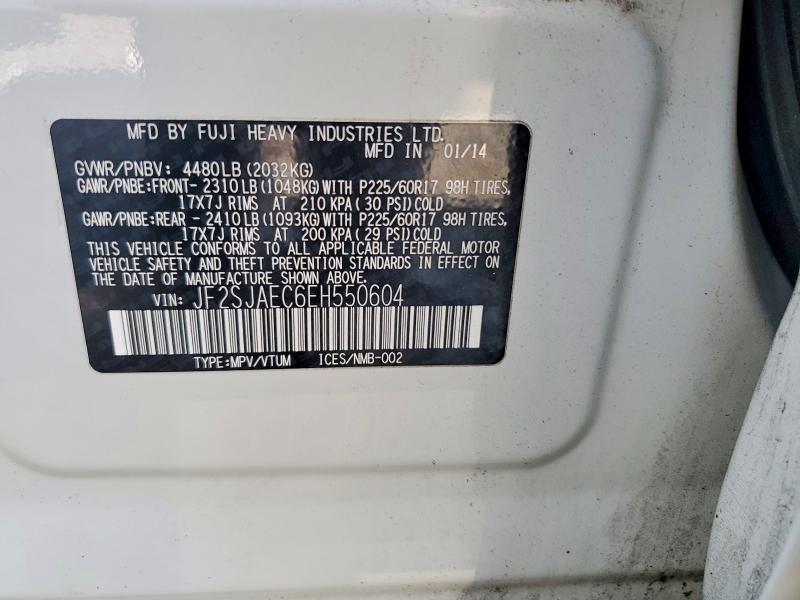 61210446 :رقم المزاد ، JF2SJAEC6EH550604 vin ، 2014 Subaru Forester مزاد بيع